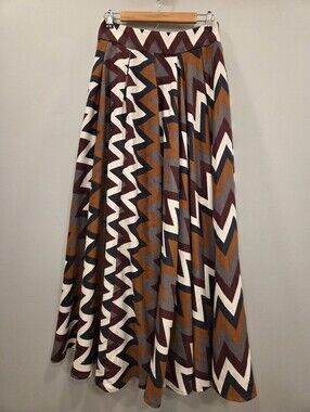 Anthropologie Mynah Designs By Reynu Taandon Chevron Maxi Skirt Medium